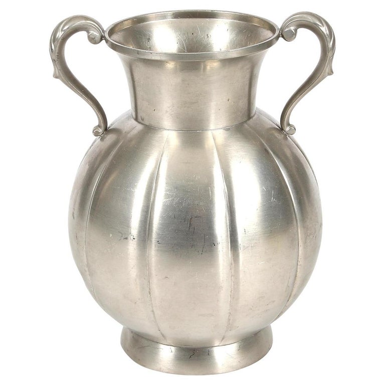 Art Deco Pewter Two-Handled Vase, GAB Sweden, 1934
