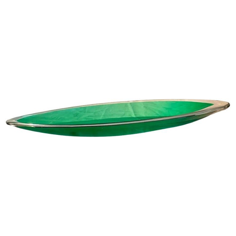 Vicke Lindstrand, Kosta - Large Bowl/Plate Emerald Green