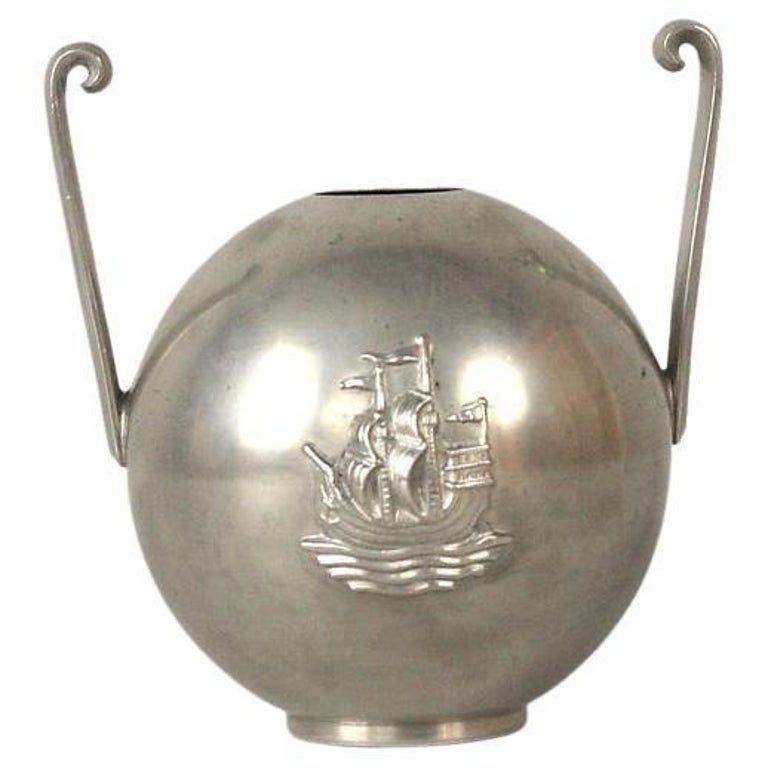 CG Hallberg - Sylvia Stave, pewter vase - Swedish Modern 1934