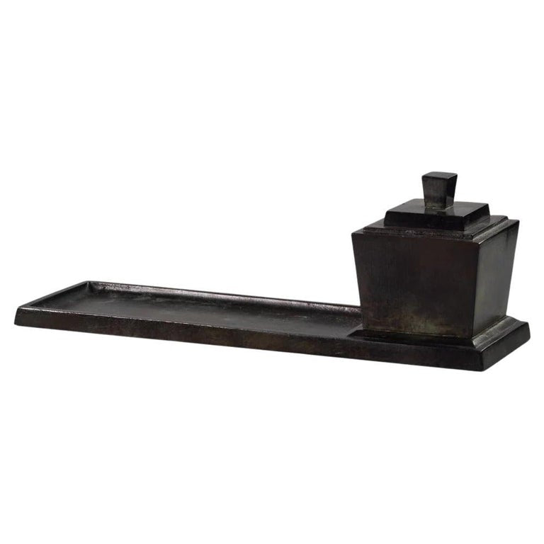 Art Deco Bronze Inkwell by Just Andersen, Denmark, 1930s