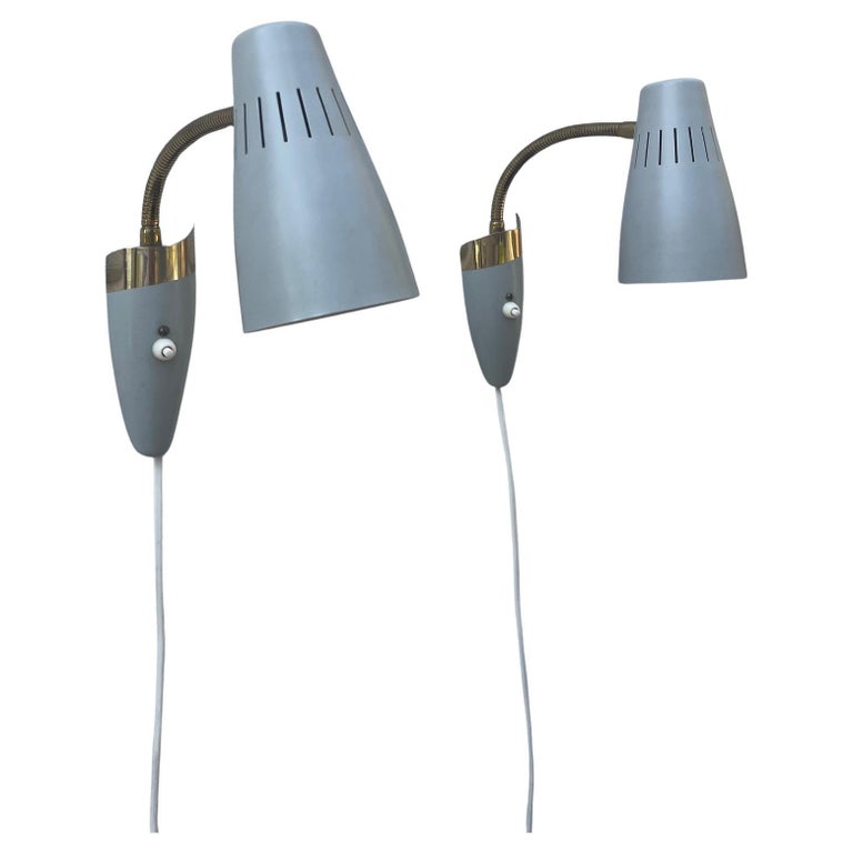 Pair of Wall Lamps, by Arvid Böhlmarks Lampfabrik, Model "8845, Sweden, 1950's
