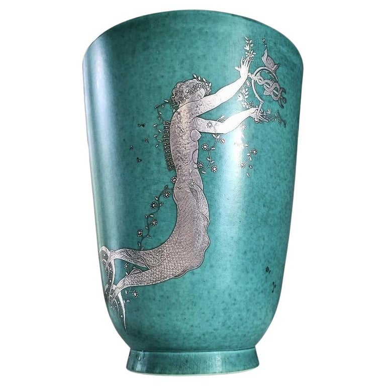 Large Argenta Vase by Wilhelm Kåge for Gustavsberg, Sweden, 1930s