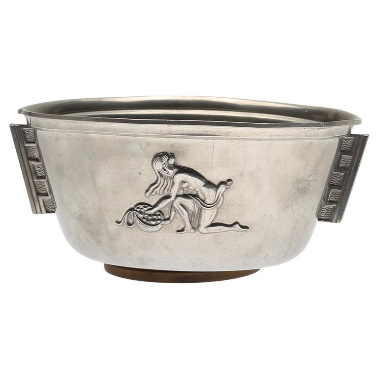 Pewter Bowl - Nude Relief by Nordiska Juvelaktiebolaget, Sweden 1937