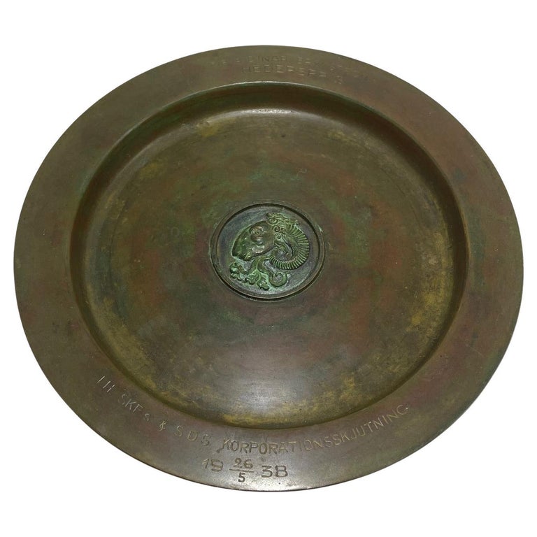 Sune Bäckström - Art Deco massive bronze plate - 1930's