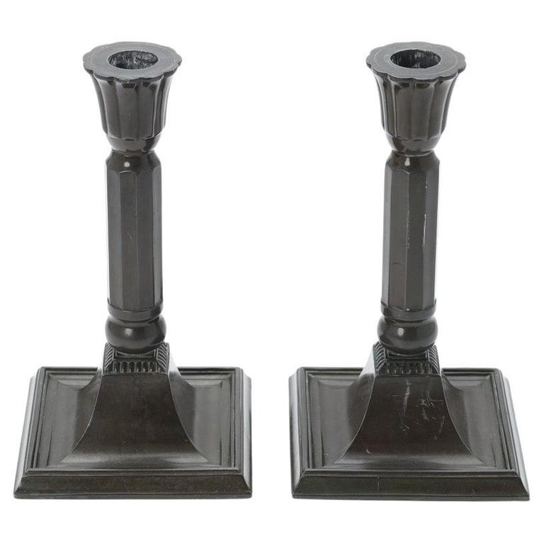 Pair of Just Andersen Candleholders - Disco Metal
