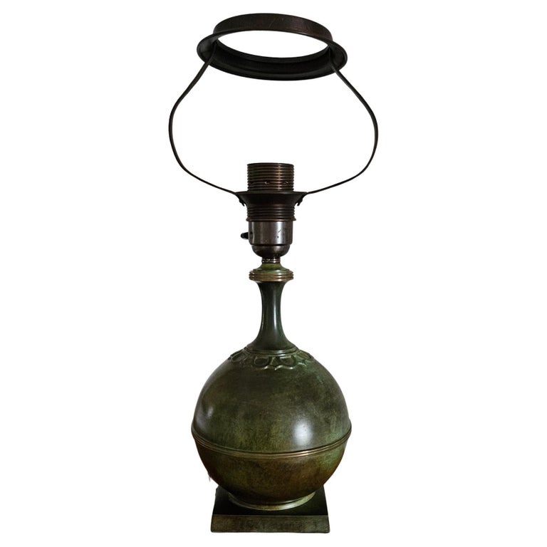 Swedish Modern Patinated Bronze Table Lamp by GAB Guldsmedsaktiebolaget, 1930s