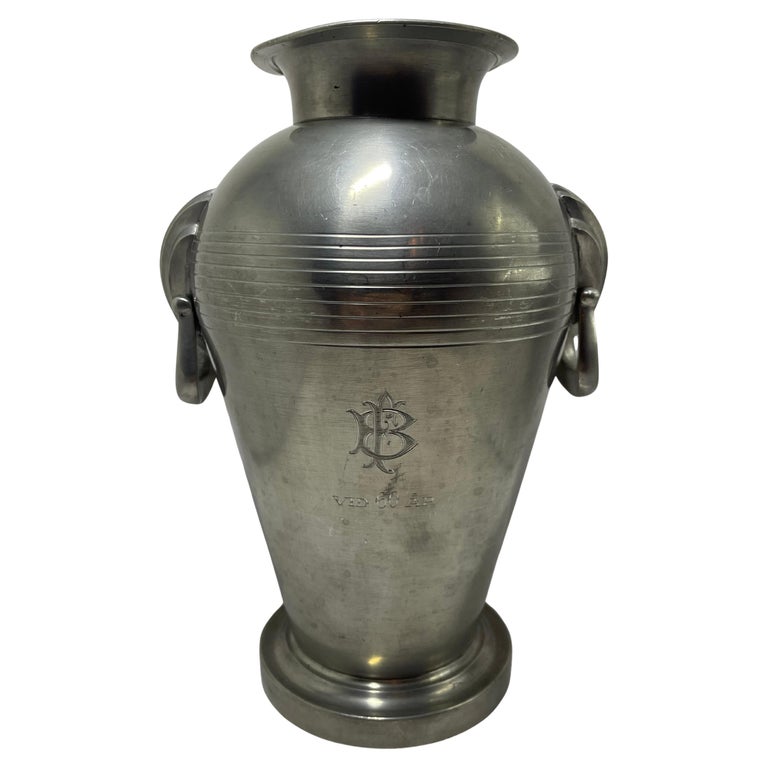 Swedish Pewter Vase by GAB, Dated 1937