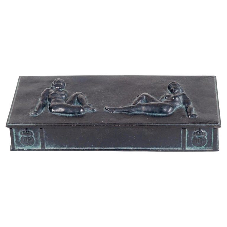 Swedish Modern Art Deco Cast Iron Box by Husqvarna, Sweden, 1930s