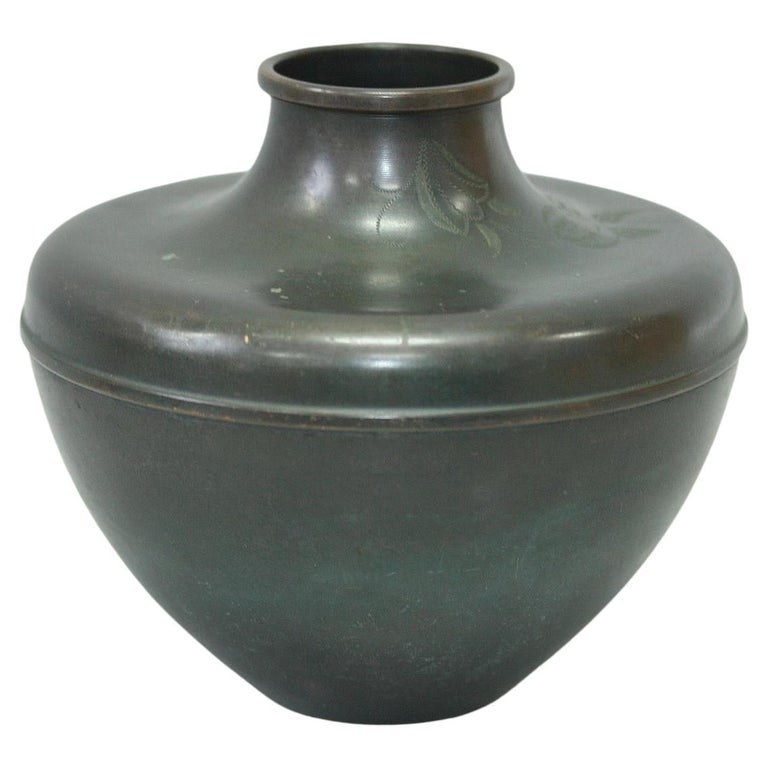 N&J Swedish Bronze Vase – 1930's Art Deco