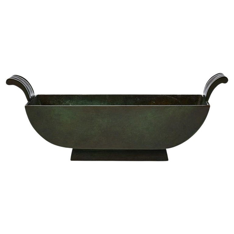 GAB Sweden Solid Bronze Art Deco Jardinière Bowl, 1930s