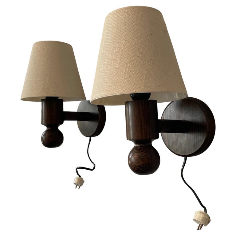 Vintage 1970s Markslöjd, Sweden - Wall Lamps – Set of 5 – Stained Pine