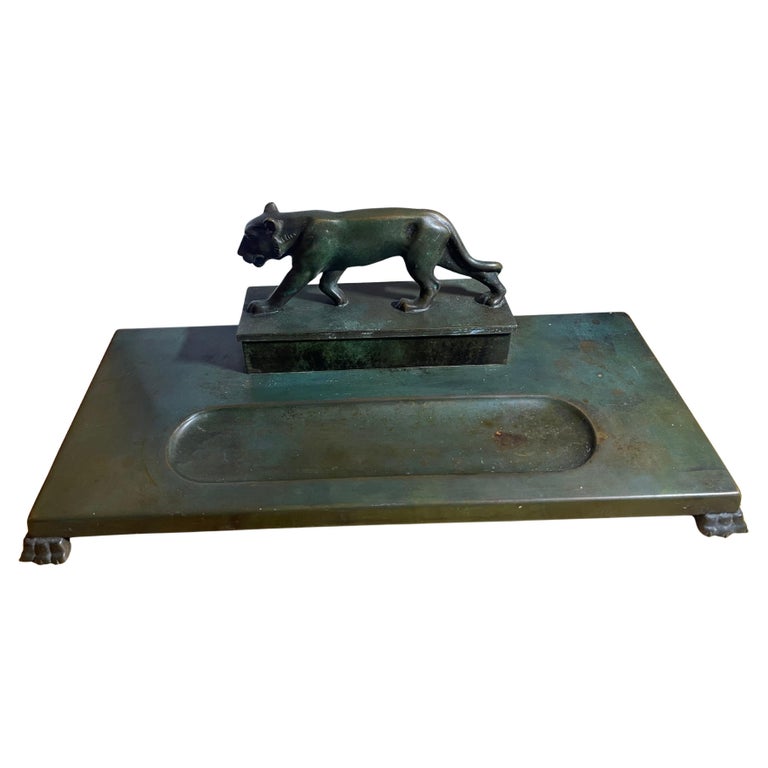 GAB Bronze Inkwell - Lion - 1930's
