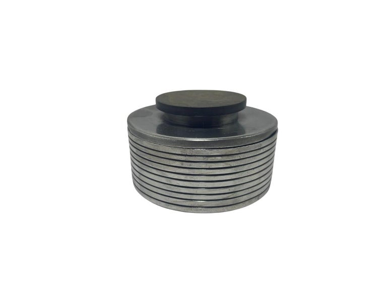 GAB Pewter Box with Ribbed Design, Sweden, 1930s