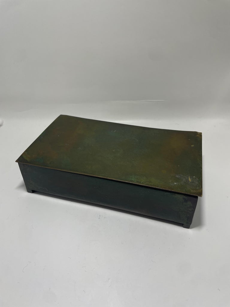 Bronze Lidded Box by Sune Bäckström, Sweden, 1930s