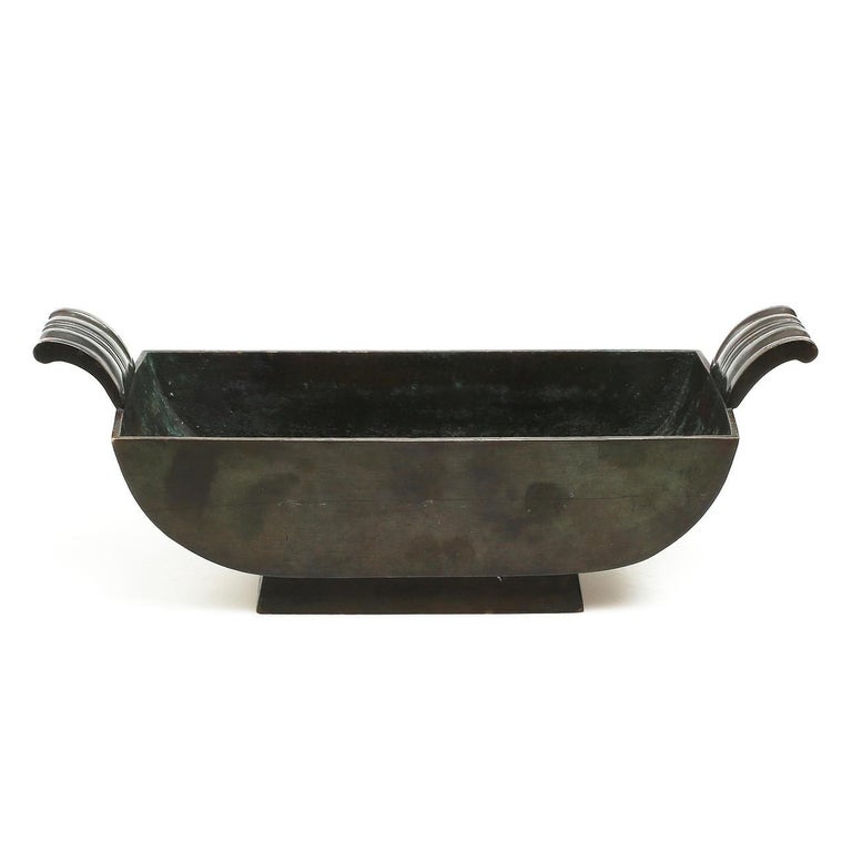 GAB Sweden Solid Bronze Art Deco Jardinière Bowl, 1930s