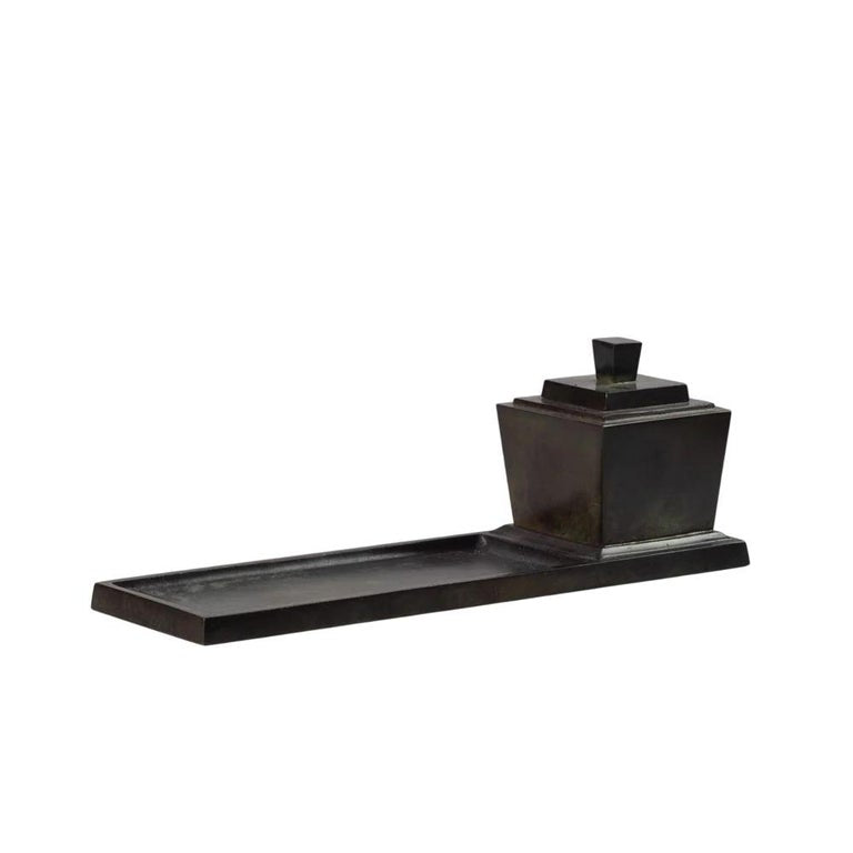 Art Deco Bronze Inkwell by Just Andersen, Denmark, 1930s