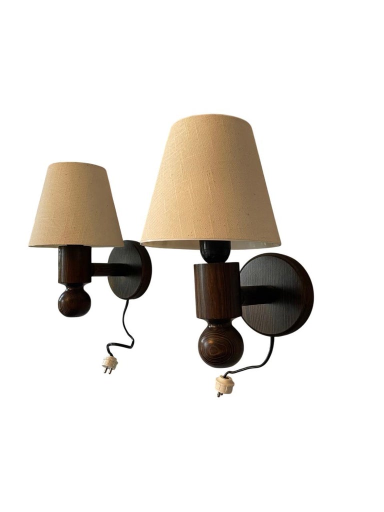Vintage 1970s Markslöjd, Sweden - Wall Lamps – Set of 5 – Stained Pine