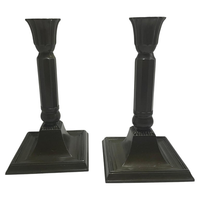 Pair of Just Andersen Candleholders - Disco Metal