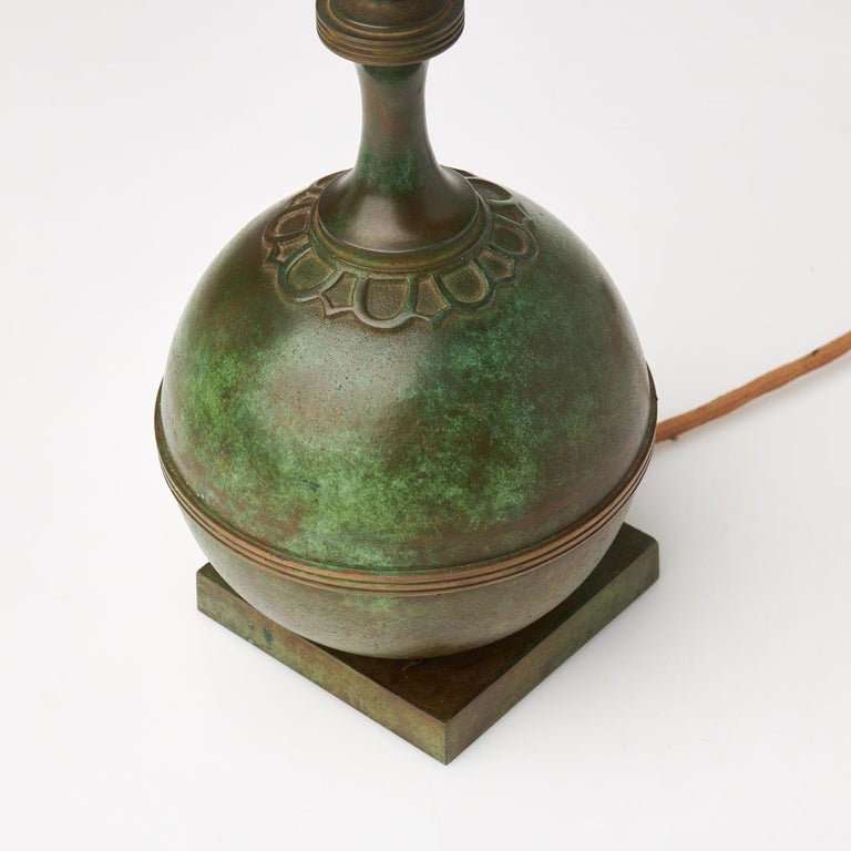 Swedish Modern Patinated Bronze Table Lamp by GAB Guldsmedsaktiebolaget, 1930s