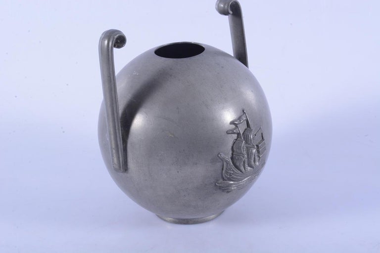 CG Hallberg - Sylvia Stave, pewter vase - Swedish Modern 1934
