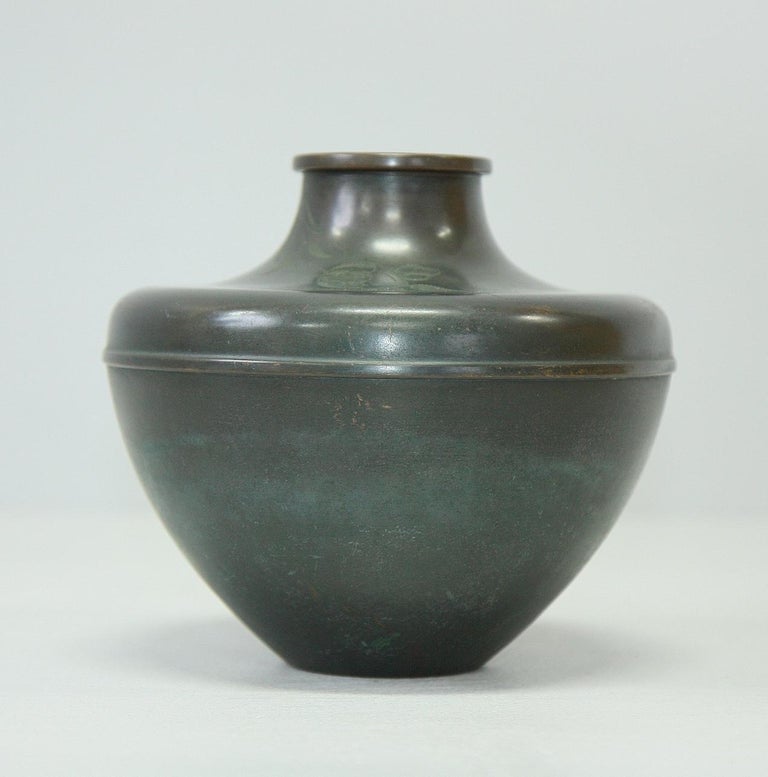 N&J Swedish Bronze Vase – 1930's Art Deco