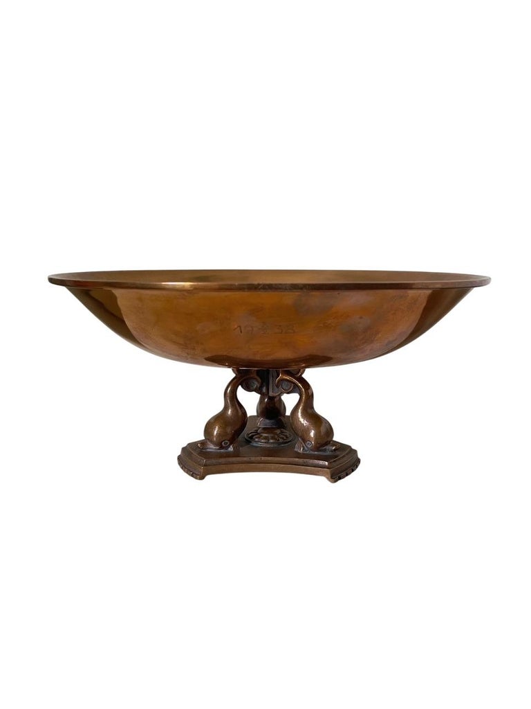 Swedish Art Deco Bronze Centerpiece by Nordiska Juvelaktiebolaget, 1930s