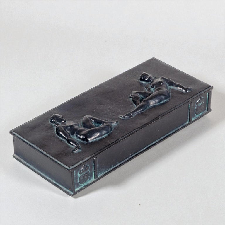 Swedish Modern Art Deco Cast Iron Box by Husqvarna, Sweden, 1930s