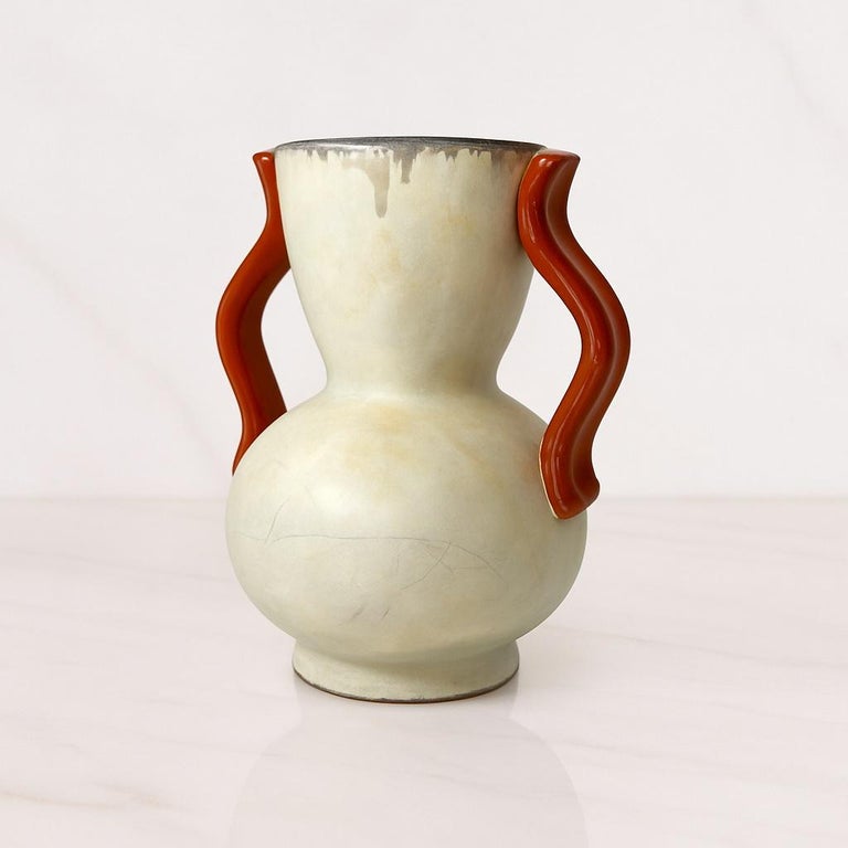 Anna-Lisa Thomson for Uppsala Ekeby Ceramic Vase, Sweden 1940s Swedish Modern