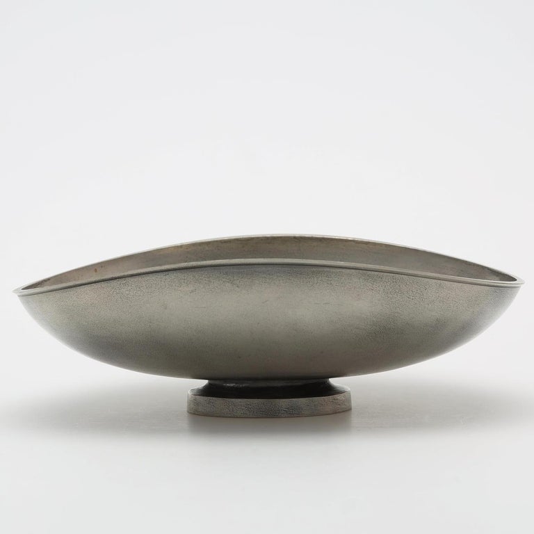 Brushed Pewter Bowl by Schreuder &amp; Olsson, Sweden, 1963
