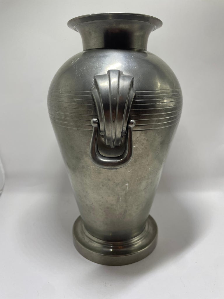Swedish Pewter Vase by GAB, Dated 1937