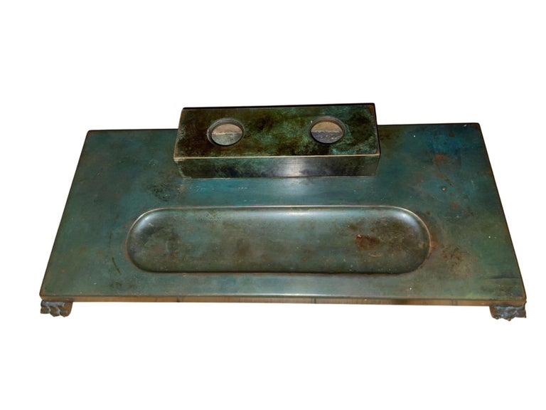 GAB Bronze Inkwell - Lion - 1930's