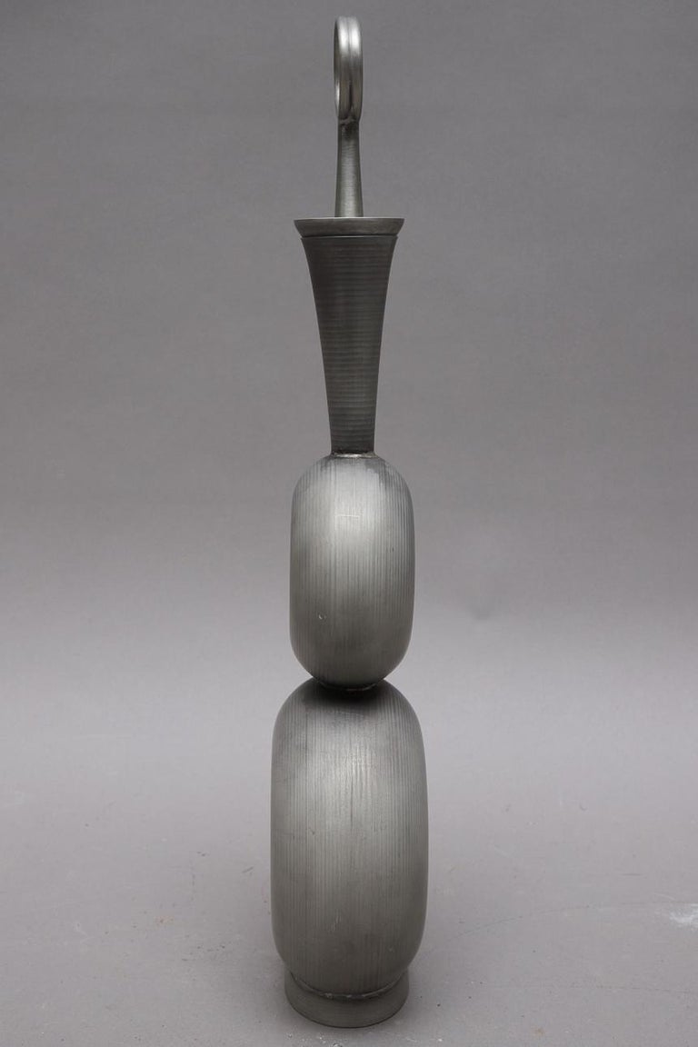 Pewter Bottle Sculpture by Gunnar Havstad, Norway, 1950s