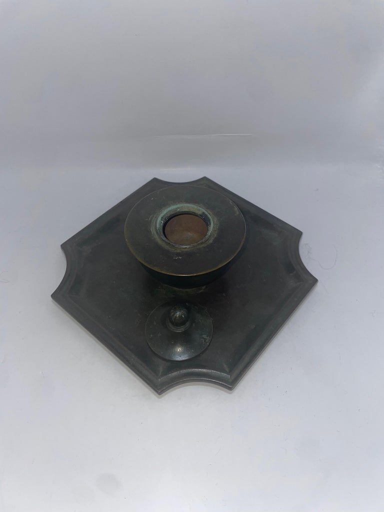Swedish Bronze Inkwell by GAB, 1930s