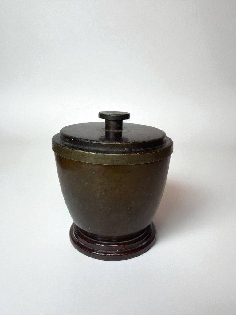 Bronze Lidded Jar by Ildfast, Denmark, 1930s Art Deco