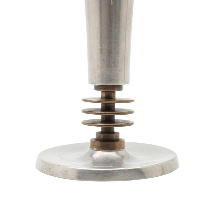 GAB Pewter Vase with Brass Detail, Sweden, 1930s
