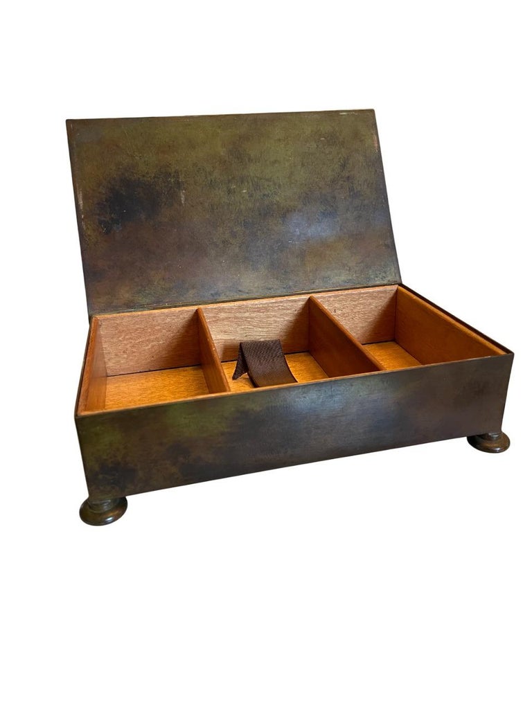 Elegant Swedish Grace Bronze Card Box - 1930's