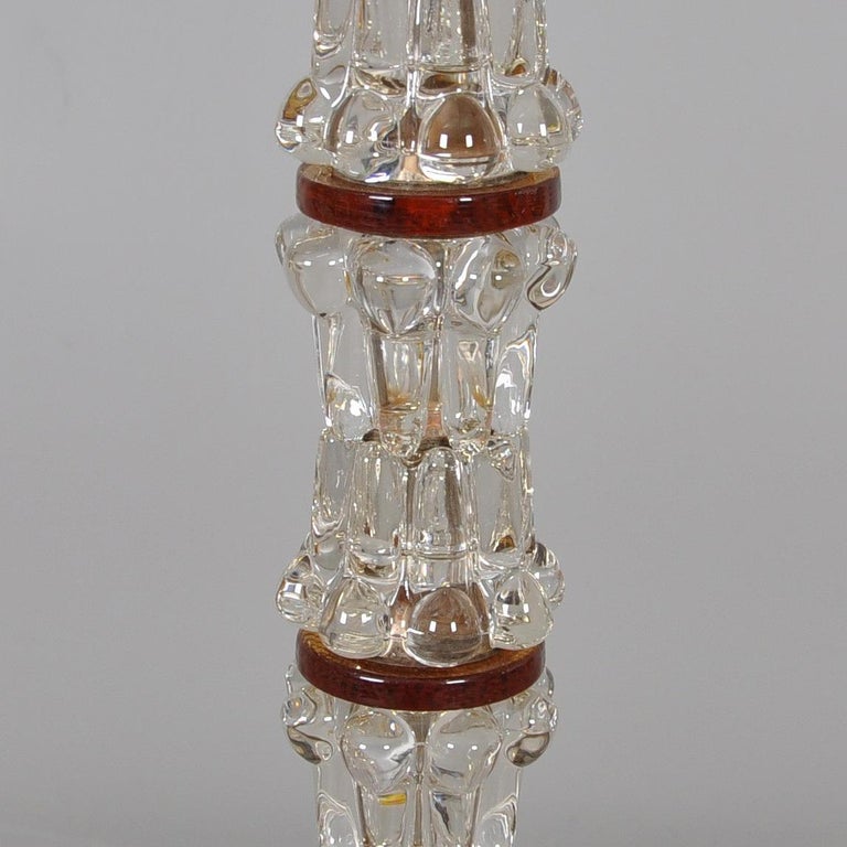 Carl Fagerlund Floor Lamp in Orange and Clear Glass for Orrefors, Sweden, 1960s