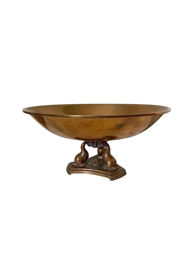 Swedish Art Deco Bronze Centerpiece by Nordiska Juvelaktiebolaget, 1930s