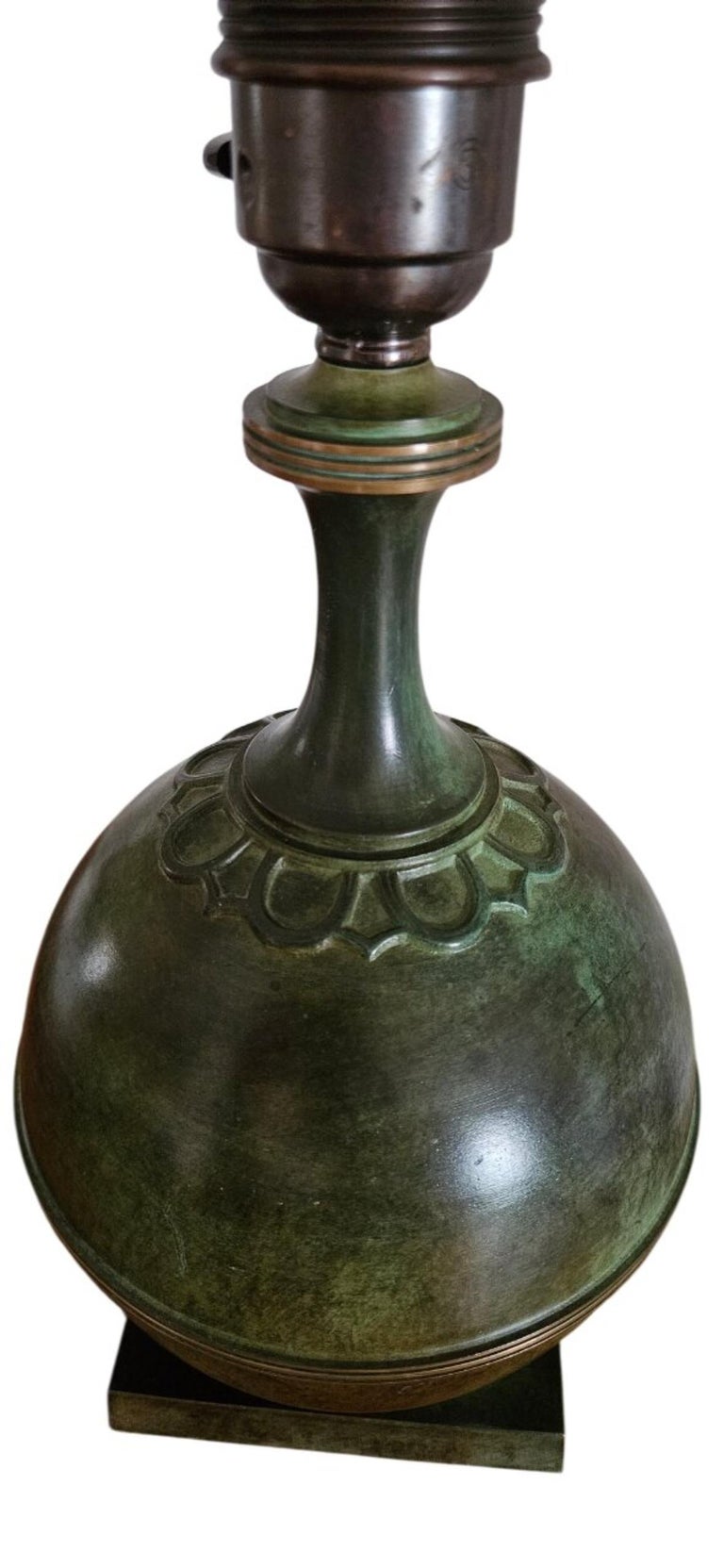 Swedish Modern Patinated Bronze Table Lamp by GAB Guldsmedsaktiebolaget, 1930s