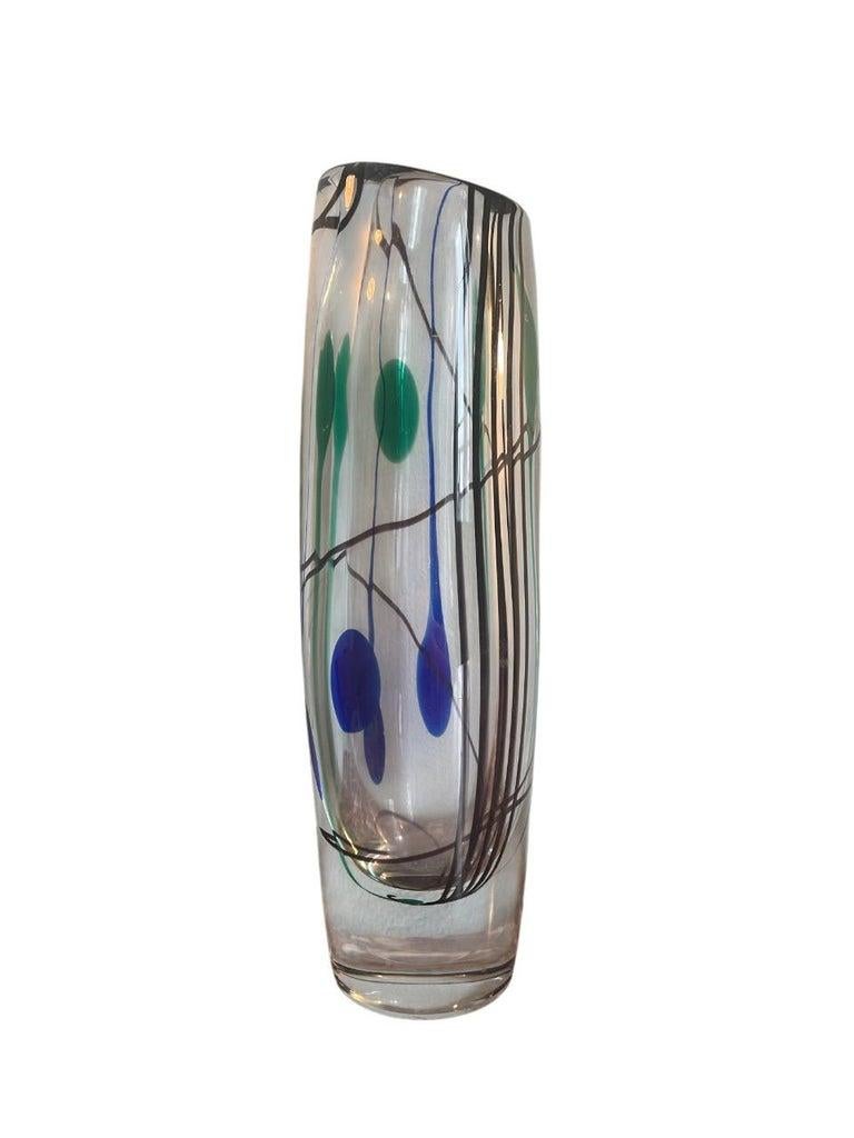 "Abstracta" Art Glass Vase by Vicke Lindstrand for Kosta, Sweden, 1950s