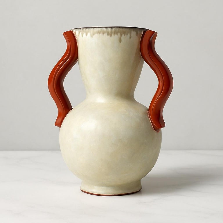 Anna-Lisa Thomson for Uppsala Ekeby Ceramic Vase, Sweden 1940s Swedish Modern