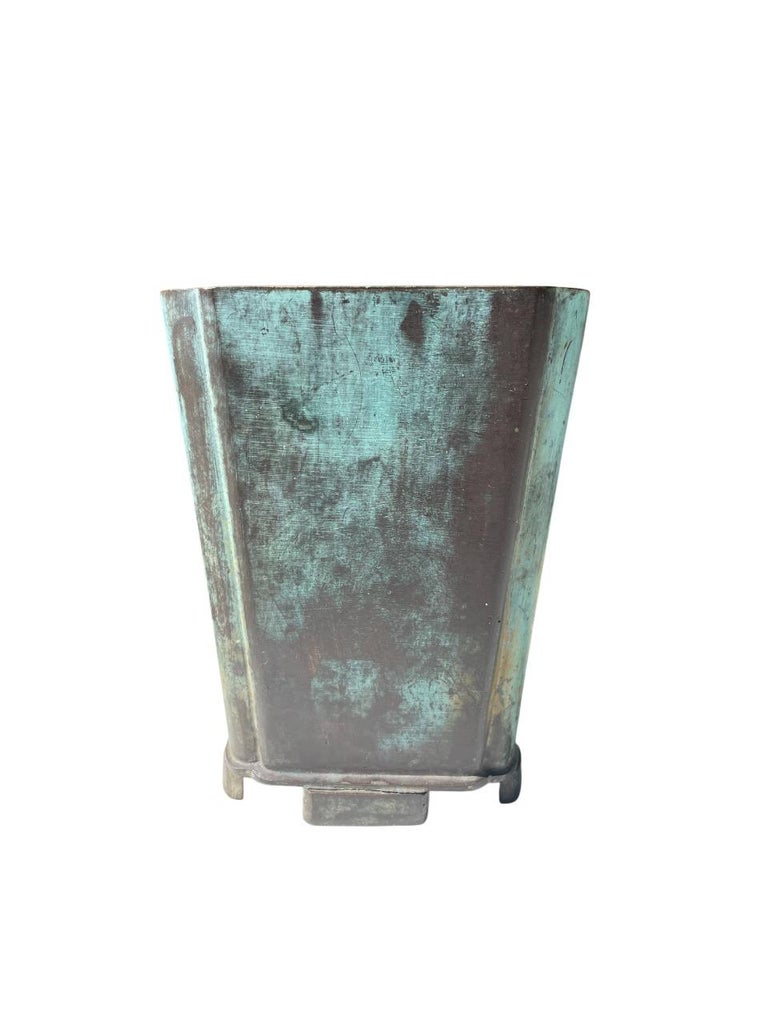 Swedish GAB Bronze Vase with Cherub Relief - 1930's
