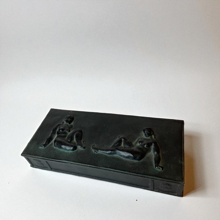 Swedish Modern Art Deco Cast Iron Box by Husqvarna, Sweden, 1930s