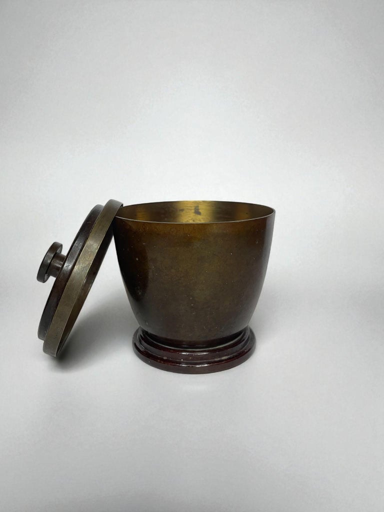 Bronze Lidded Jar by Ildfast, Denmark, 1930s Art Deco