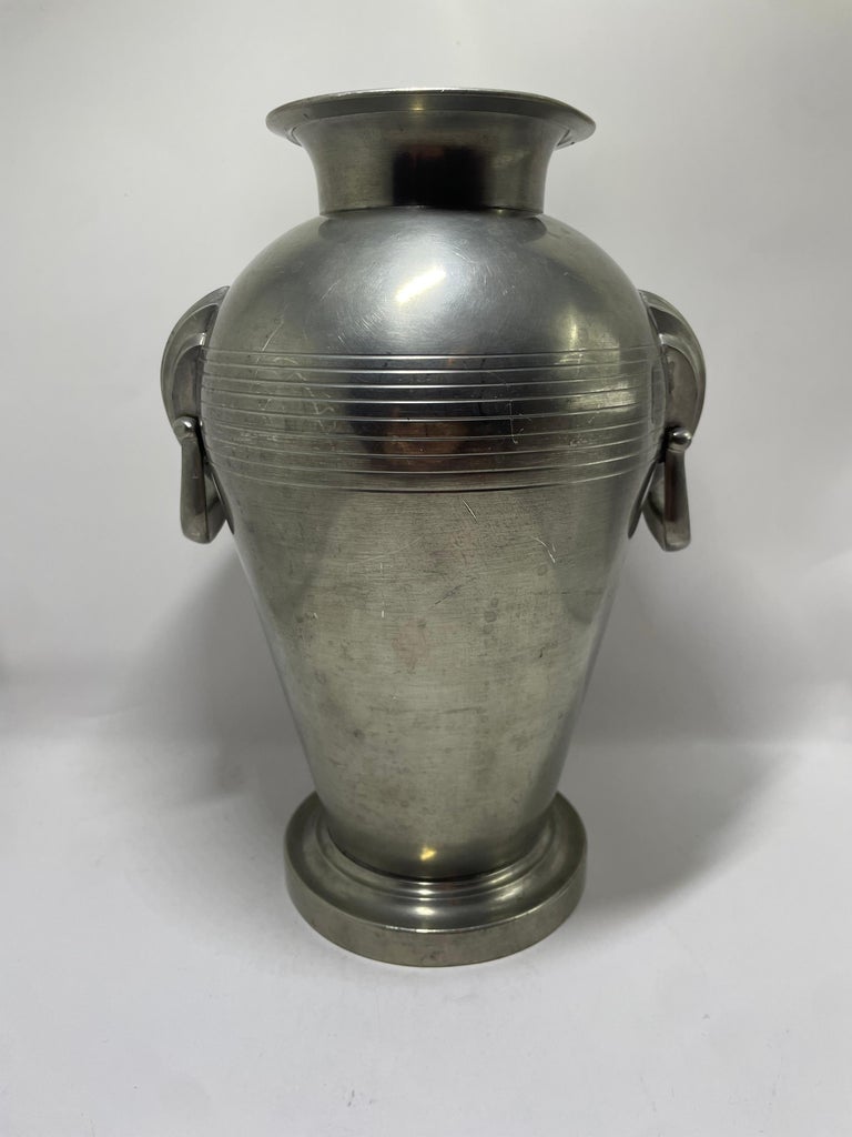 Swedish Pewter Vase by GAB, Dated 1937