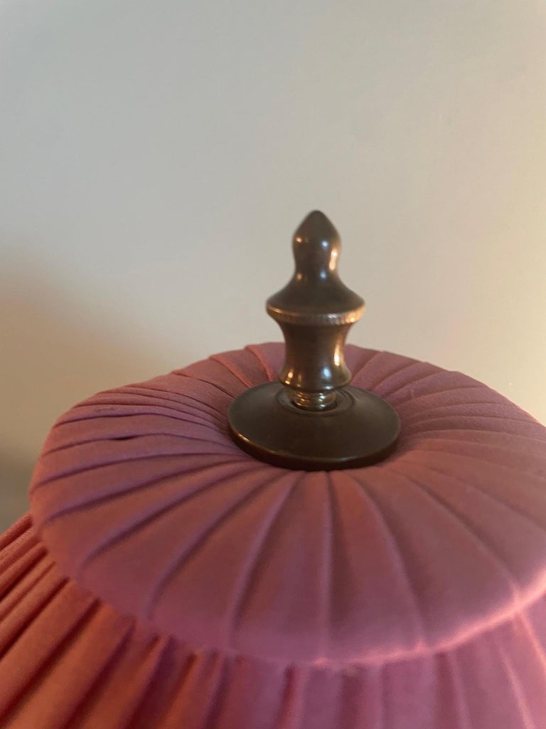 Josef Ekberg Swedish Art Deco Ceramic Table Lamp with Original Shade, 1928