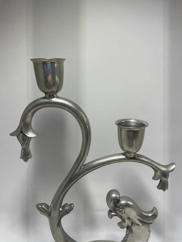 Ke & Co, Eskilstuna - Pair of pewter candle holders . 1931