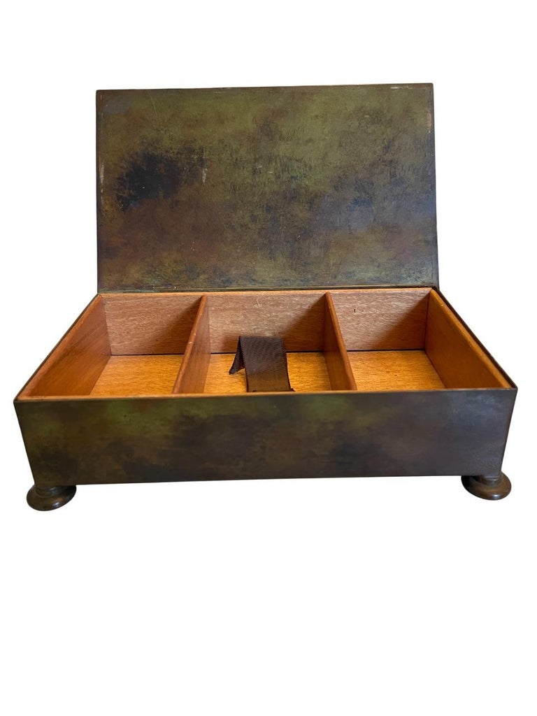 Elegant Swedish Grace Bronze Card Box - 1930's