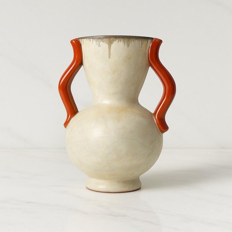 Anna-Lisa Thomson for Uppsala Ekeby Ceramic Vase, Sweden 1940s Swedish Modern