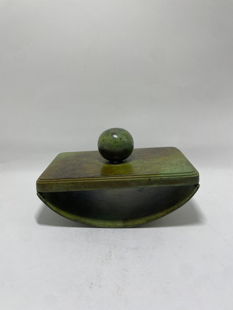 Swedish GAB Patinated Bronze Desk Set, 1930s – 5-Piece